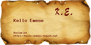 Kello Emese névjegykártya